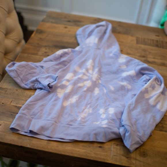 Vici Periwinkle Blue Tie Dye Flowy Hoodie - Picture 8 of 8